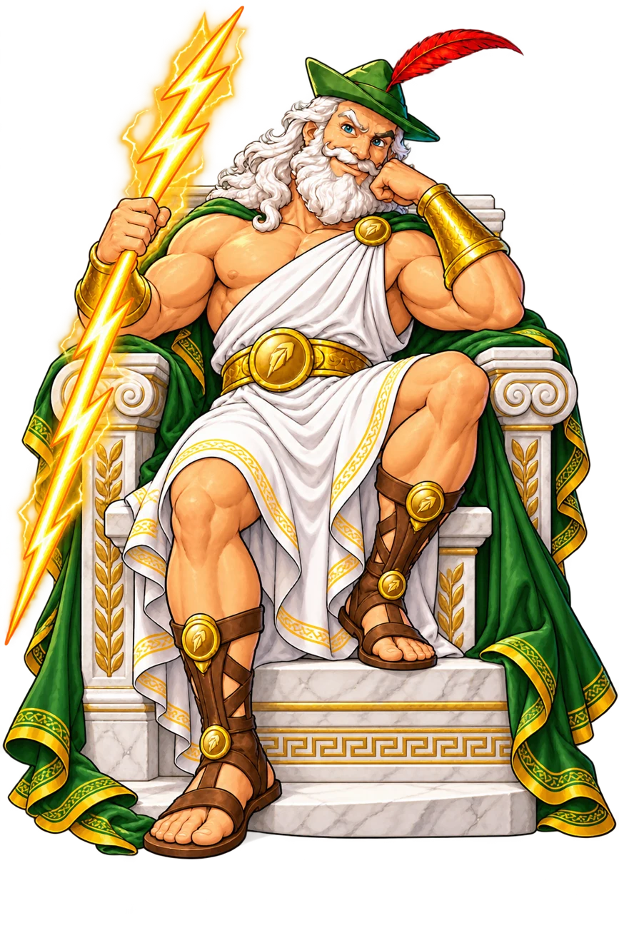 ROBINGOD sitting on his marble throne